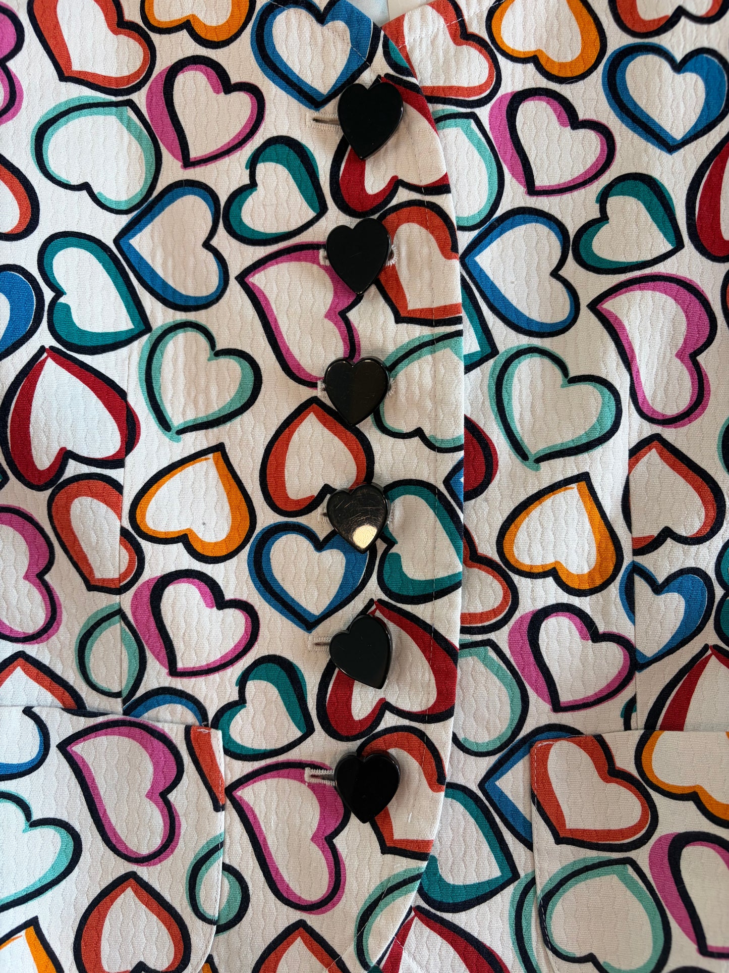 Yves Saint Laurent Heart Print Skirt Set, Spring/Summer 1992