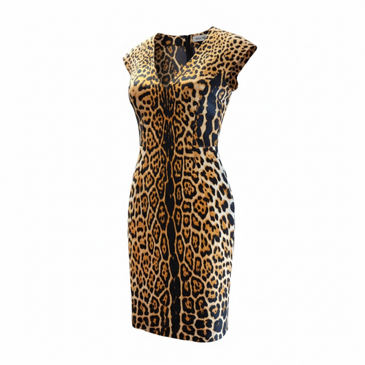 Archival Yves Saint Laurent Silk Leopard Dress