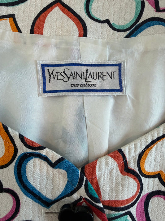 Yves Saint Laurent Heart Print Skirt Set, Spring/Summer 1992