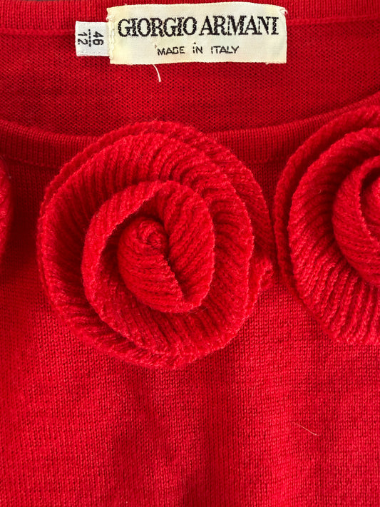 Giorgio Armani 1980s Rosette Sweater