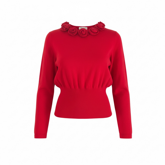 Giorgio Armani 1980s Rosette Sweater