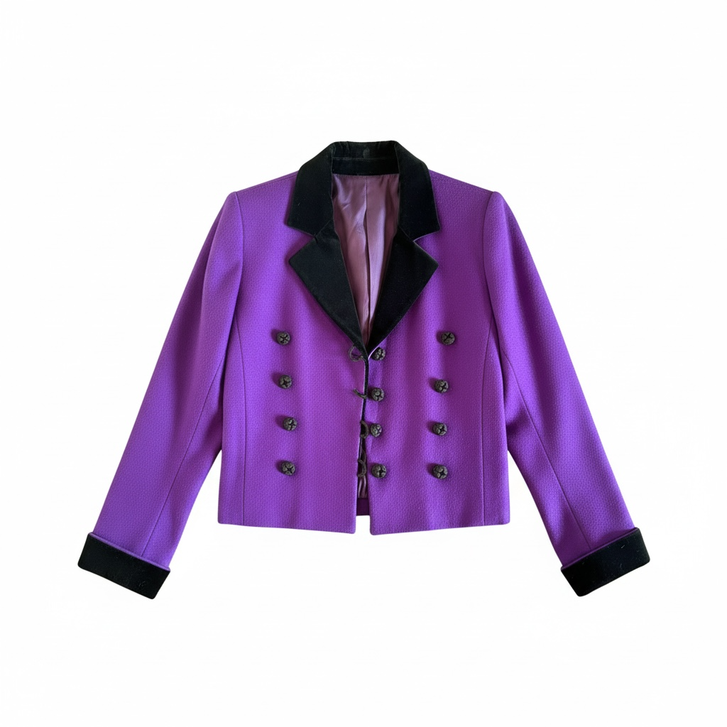 Yves Saint Laurent Rive Gauche Cropped Military Jacket