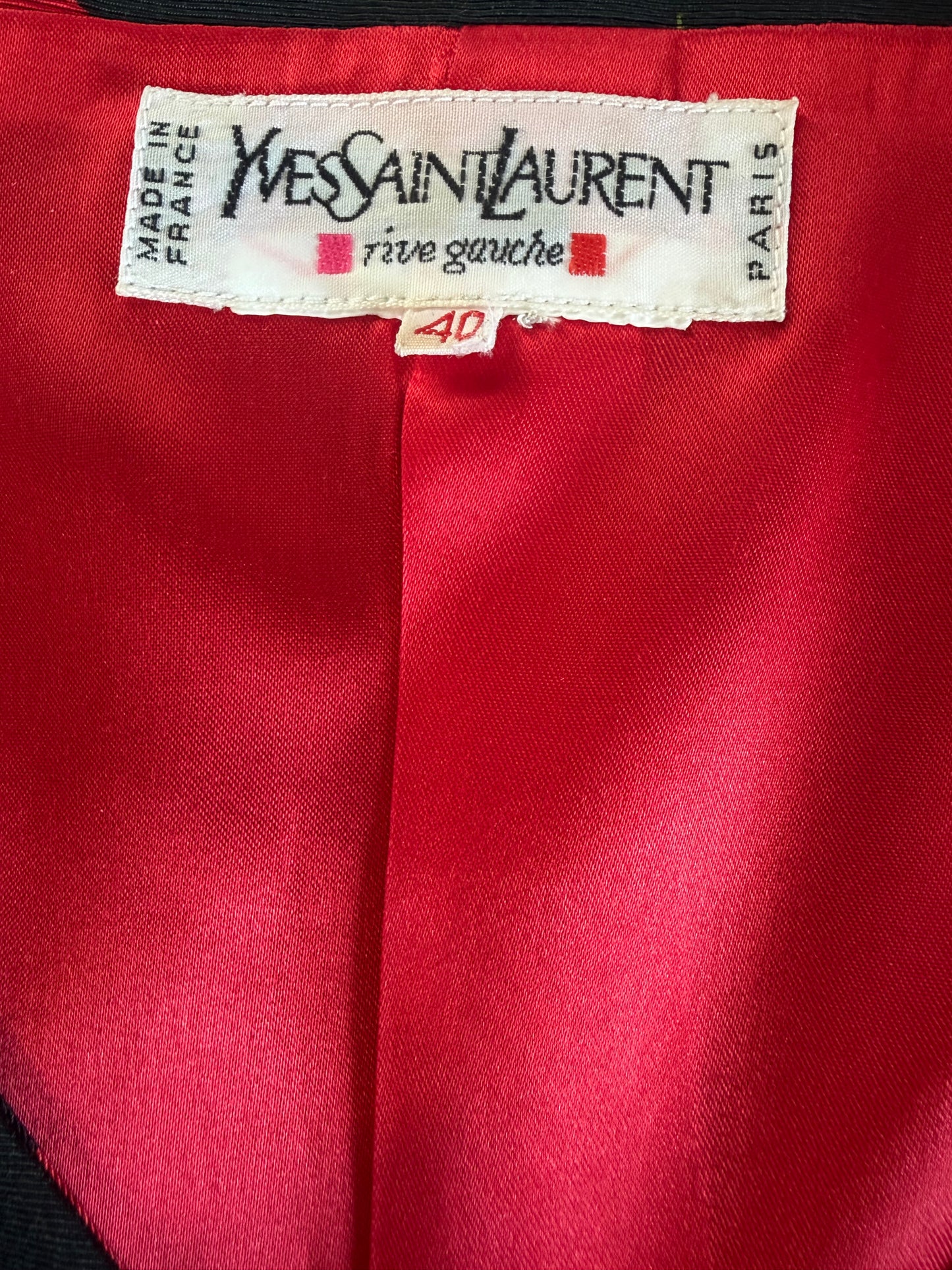 Yves Saint Laurent Rive Gauche 1994 Rose Print Skirt Suit