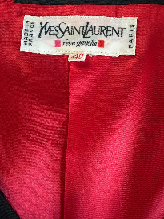 Yves Saint Laurent Rive Gauche 1994 Rose Print Skirt Suit