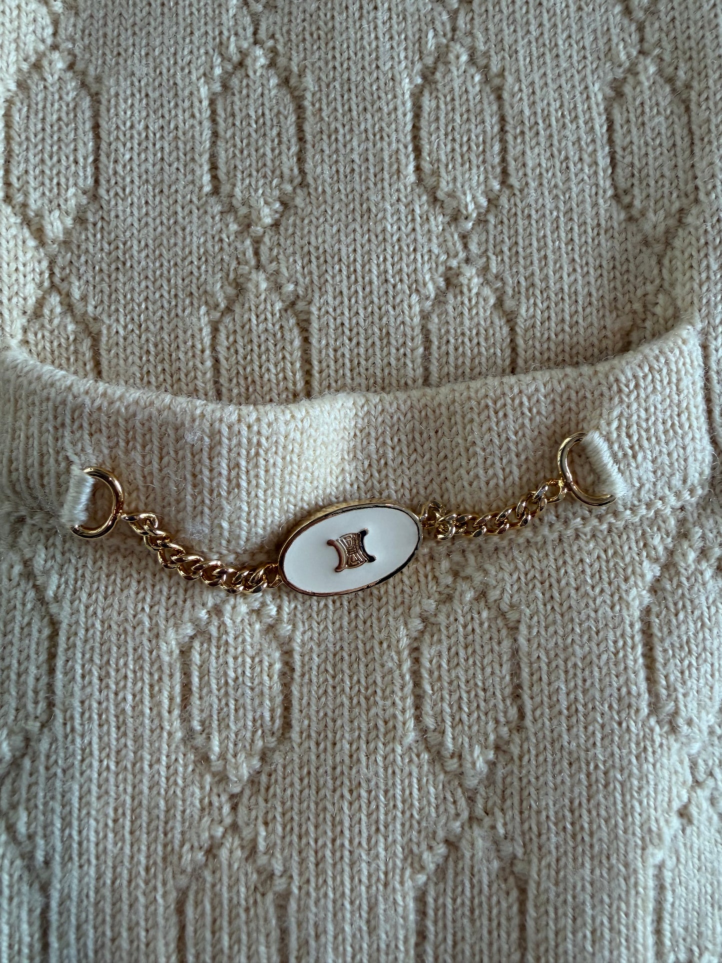 Celine 1980s Cable Knit Vest