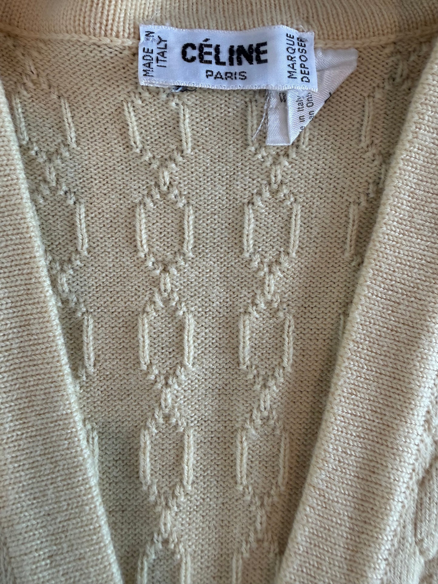 Celine 1980s Cable Knit Vest