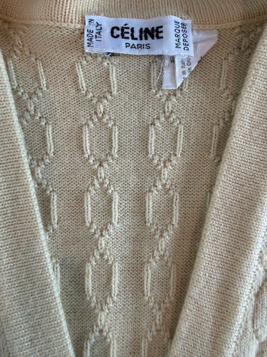 Celine 1980s Cable Knit Vest